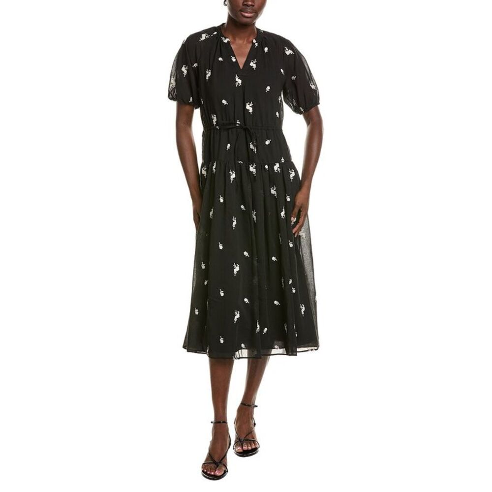 Cece Womens  Floral Midi Dress, Black